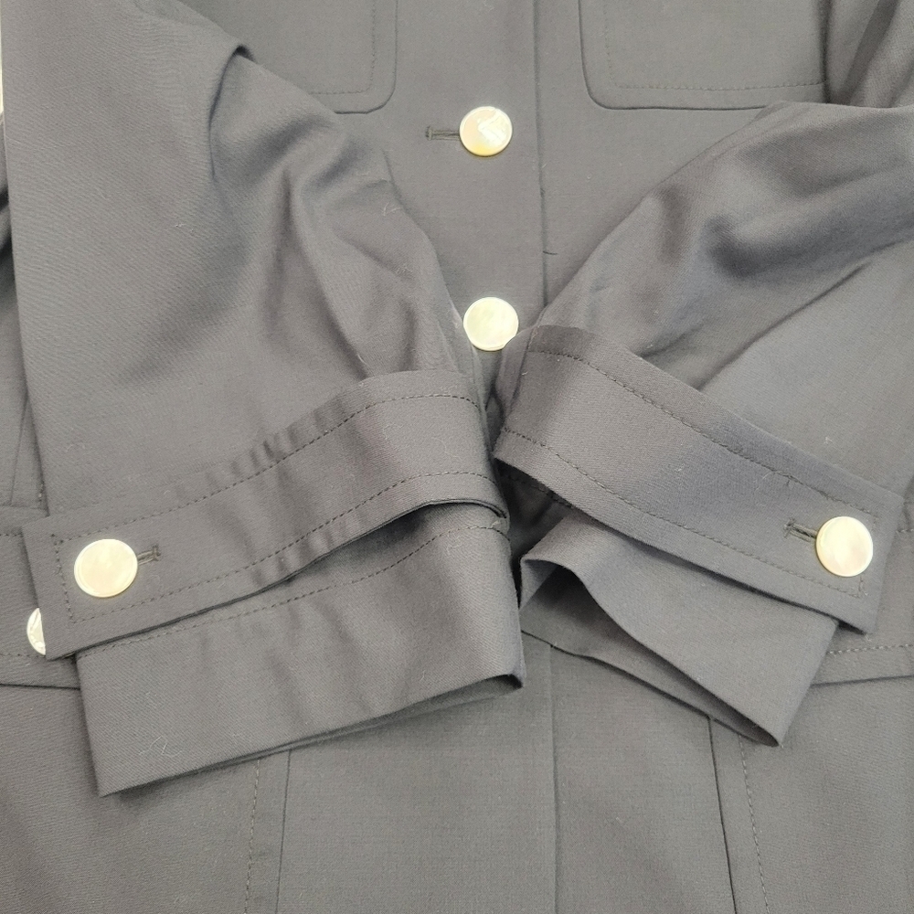 NEW Carlisle Black Stretch Wool Stand Collar Military Jacket Blazer Size 10 - Picture 12 of 12